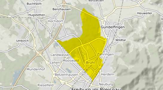 Immobilienpreisekarte Freiburg im Breisgau Br&uuml;hl